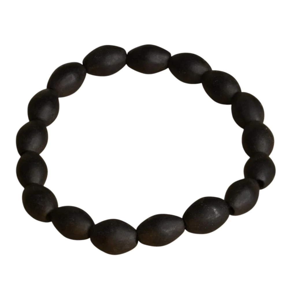 Ancient Karungali Oval Beads Band - Natural Ebony Wood - Image 4