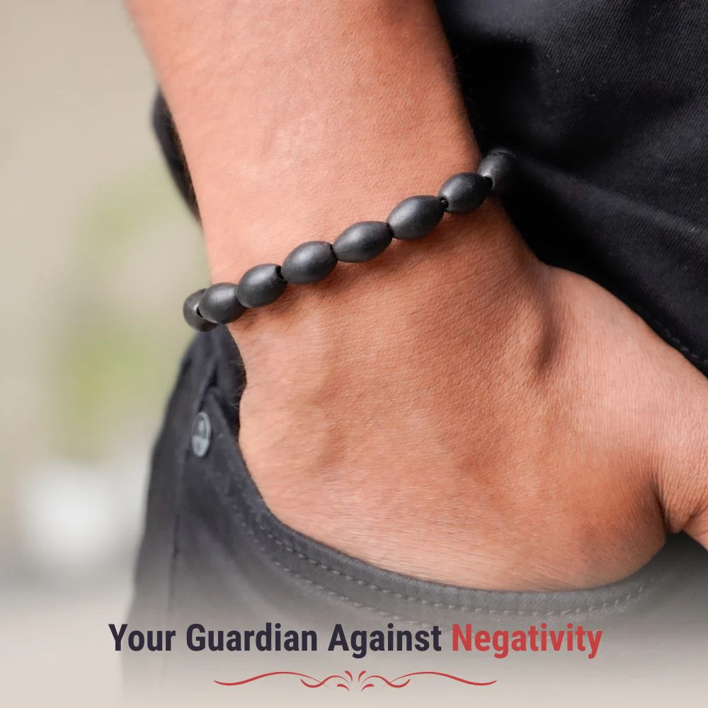 Ancient Karungali Oval Beads Band - Natural Ebony Wood - Image 5