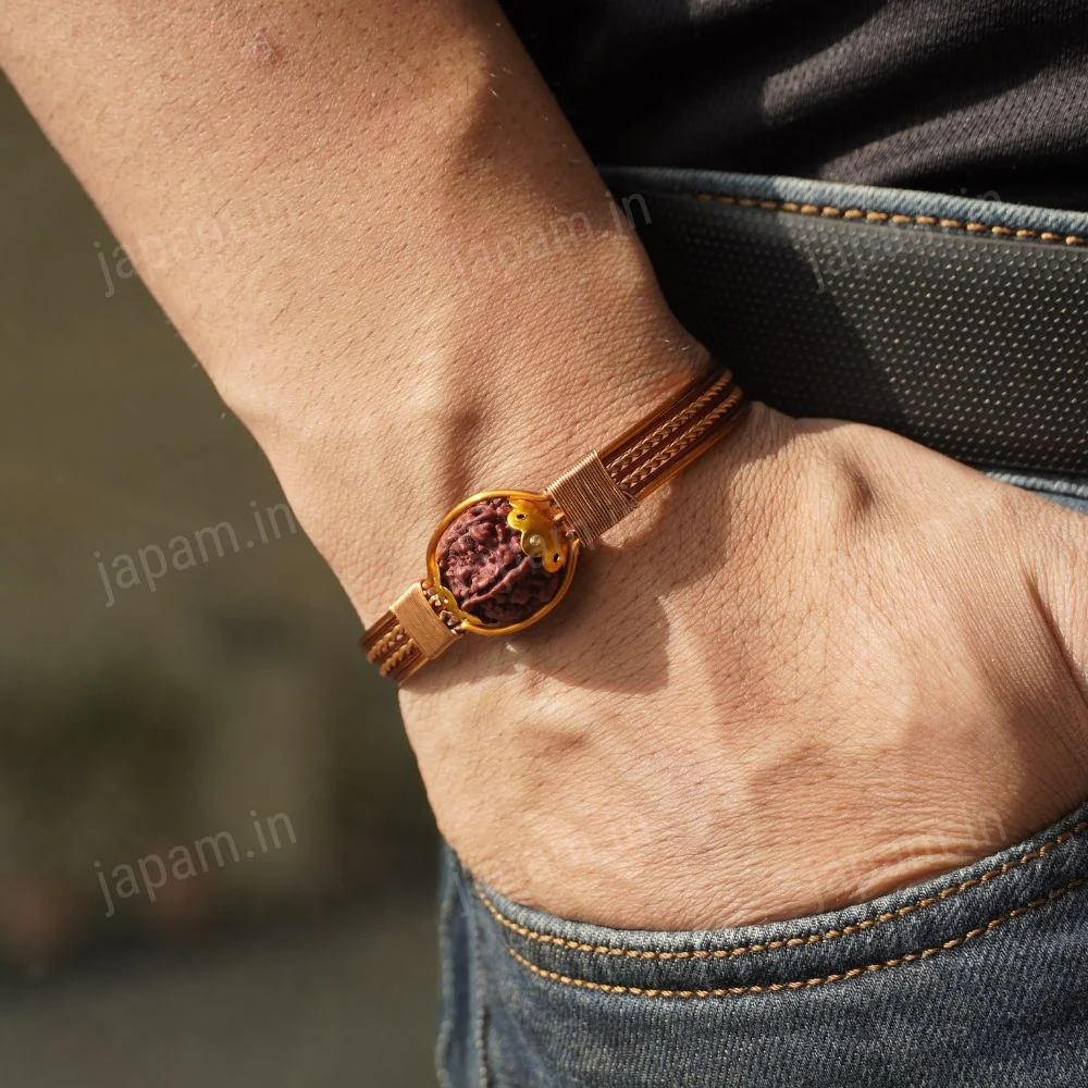 Authentic 5 Mukhi Rudraksha Copper Bracelet - Image 2