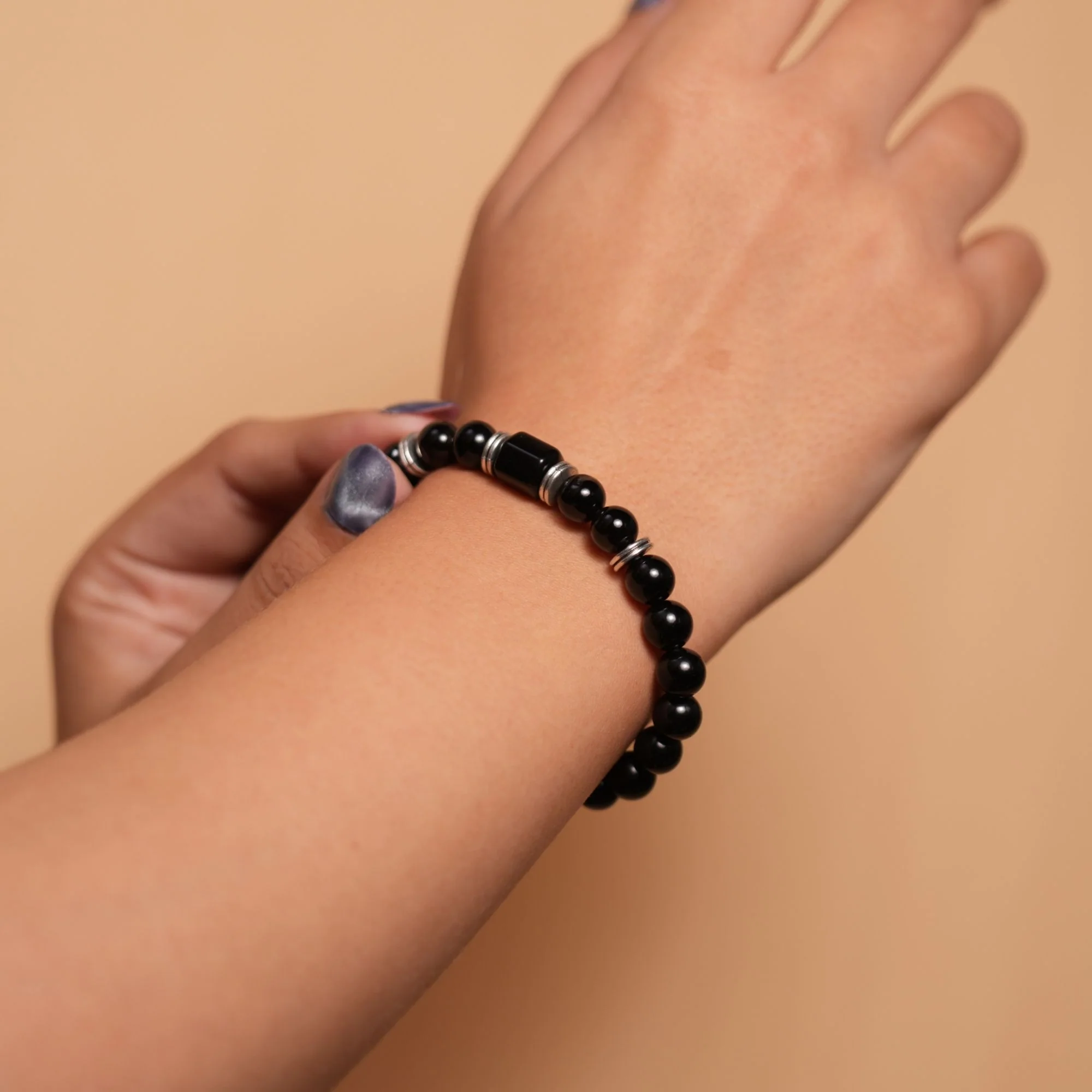 Black Onyx Zodiac Band – Aquarius (कुंभ राशि) - Image 8