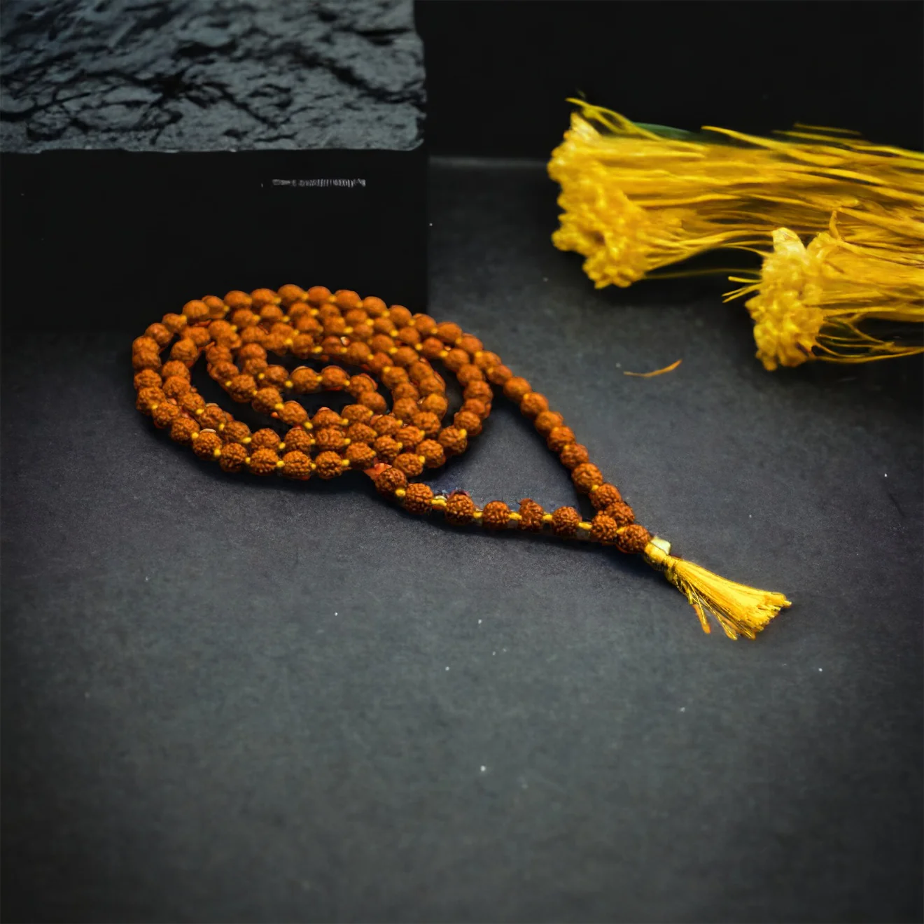 Brown Rudraksha Mala - 108+1 Beads - Image 4