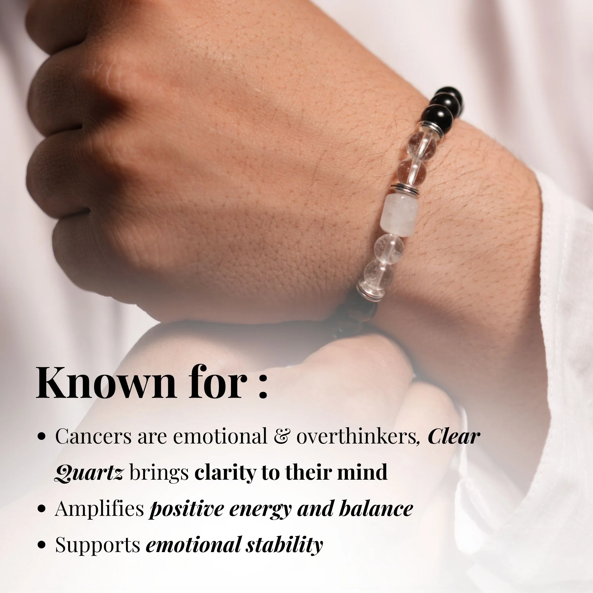 Clear Quartz Zodiac Band – Cancer (कर्क राशि) - Image 7