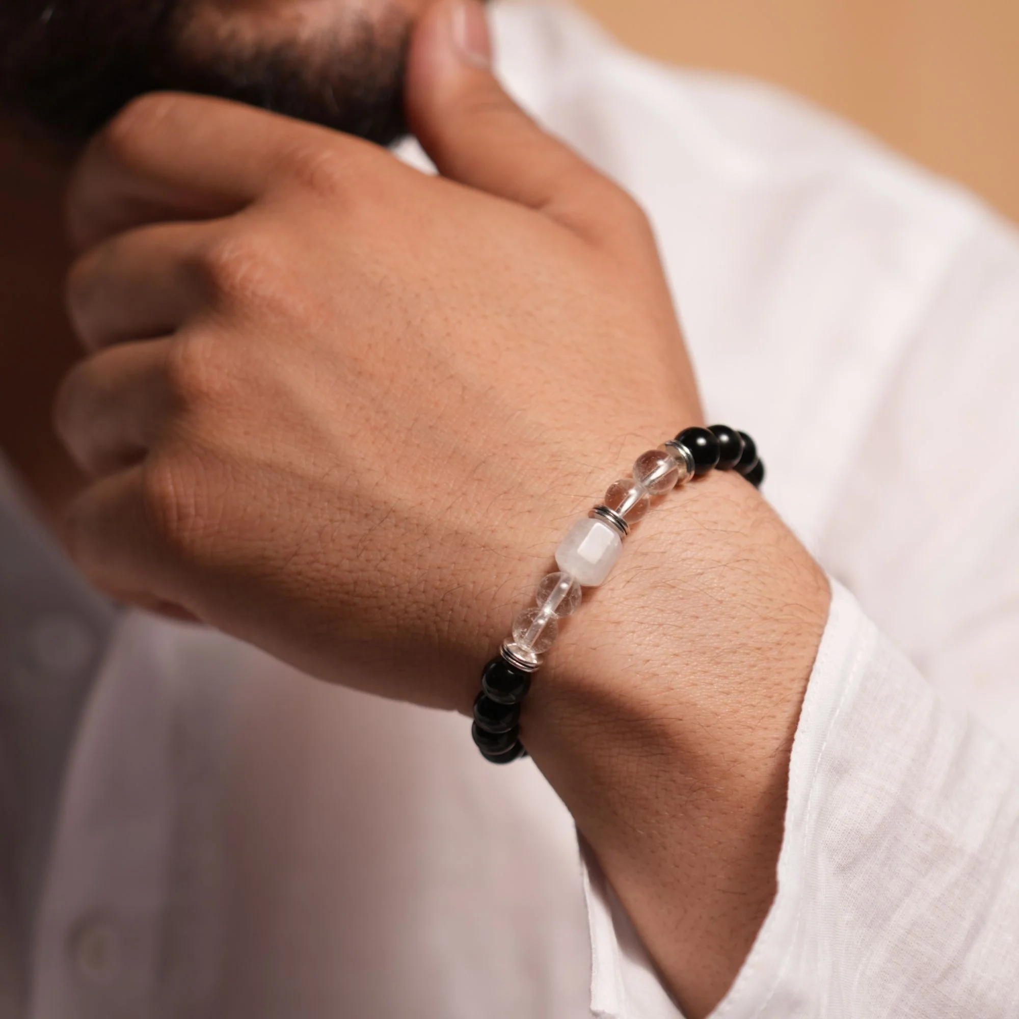 Clear Quartz Zodiac Band – Cancer (कर्क राशि) - Image 8