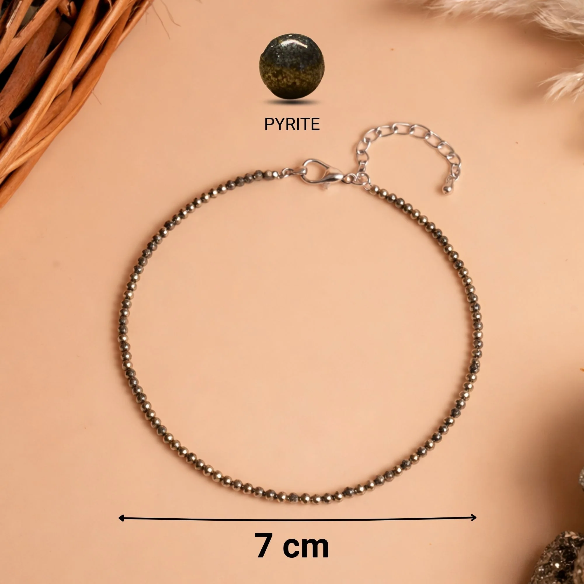 Dhanashree Pyrite Anklet - Image 2