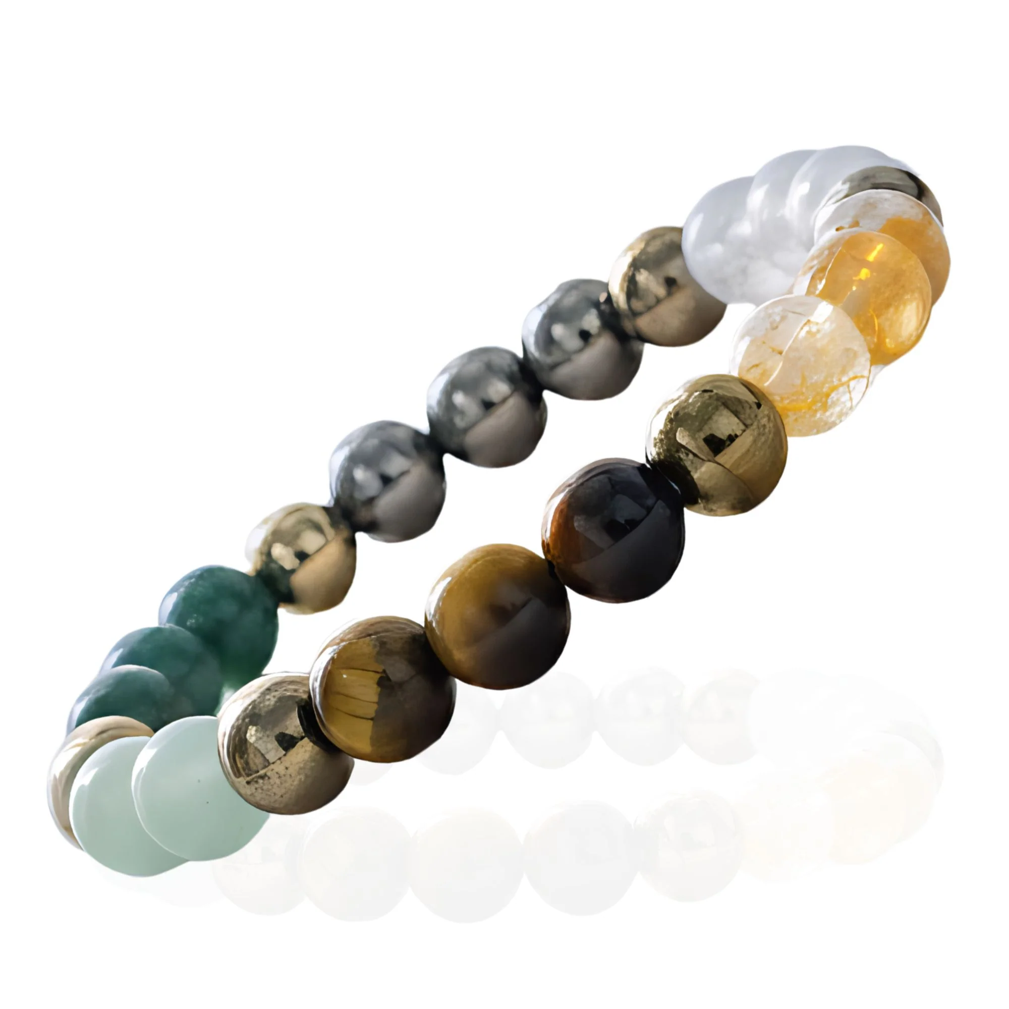 Dhanlabh Band with Pyrite, Tiger Eye, Citrine, Aventurine, Sphatik & Jade Beads - Image 10