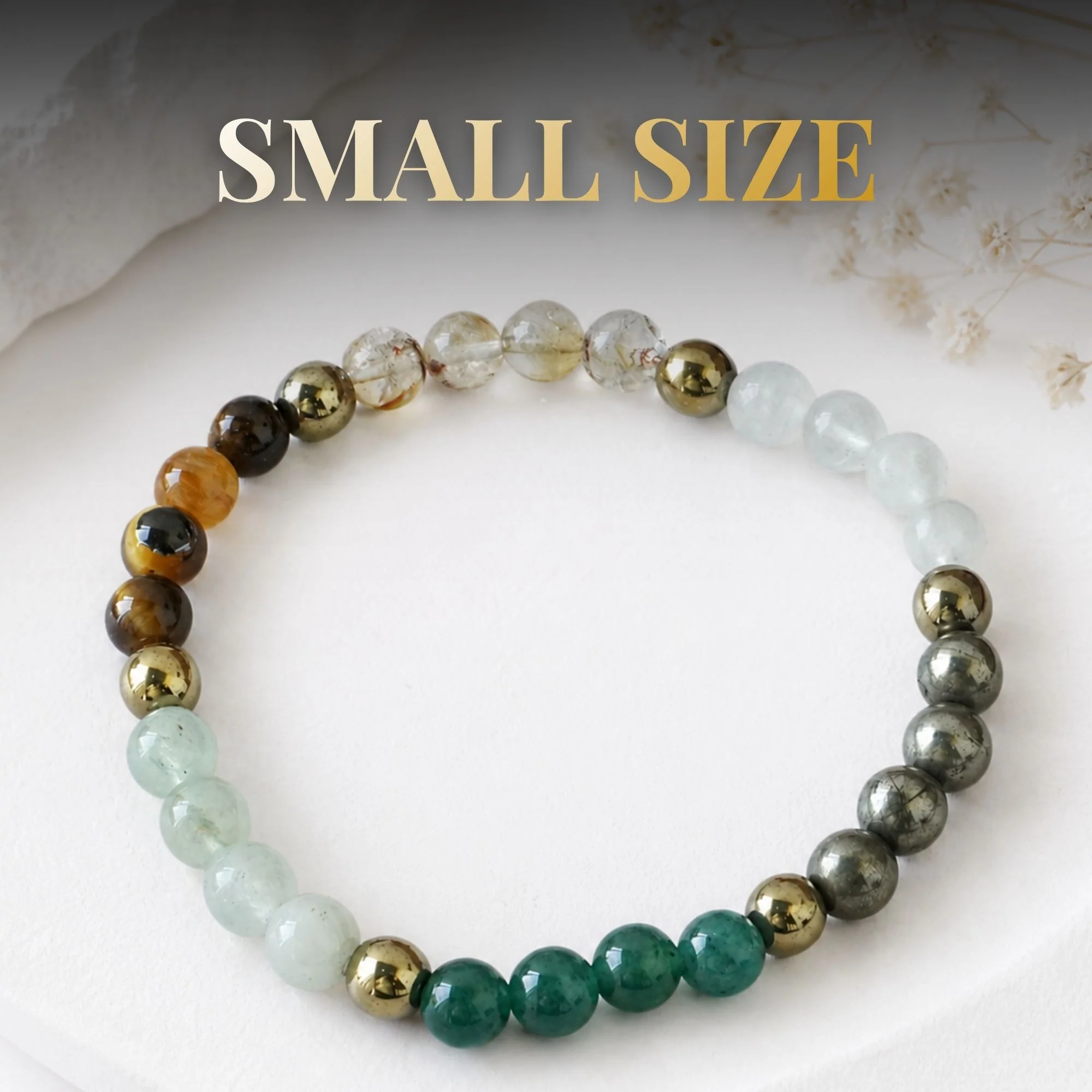 Dhanlabh Band with Pyrite, Tiger Eye, Citrine, Aventurine, Sphatik & Jade Beads - Image 2