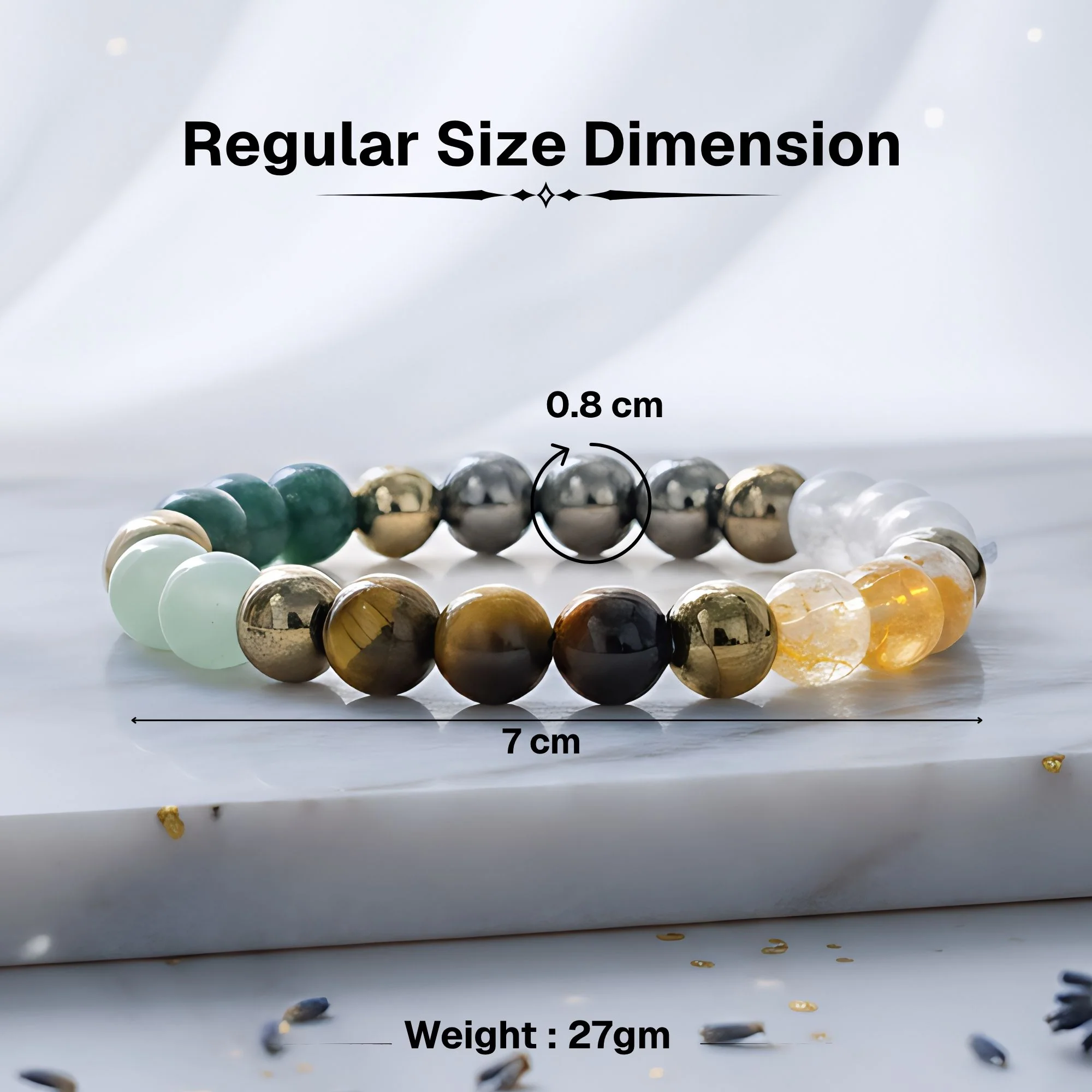 Dhanlabh Band with Pyrite, Tiger Eye, Citrine, Aventurine, Sphatik & Jade Beads - Image 3