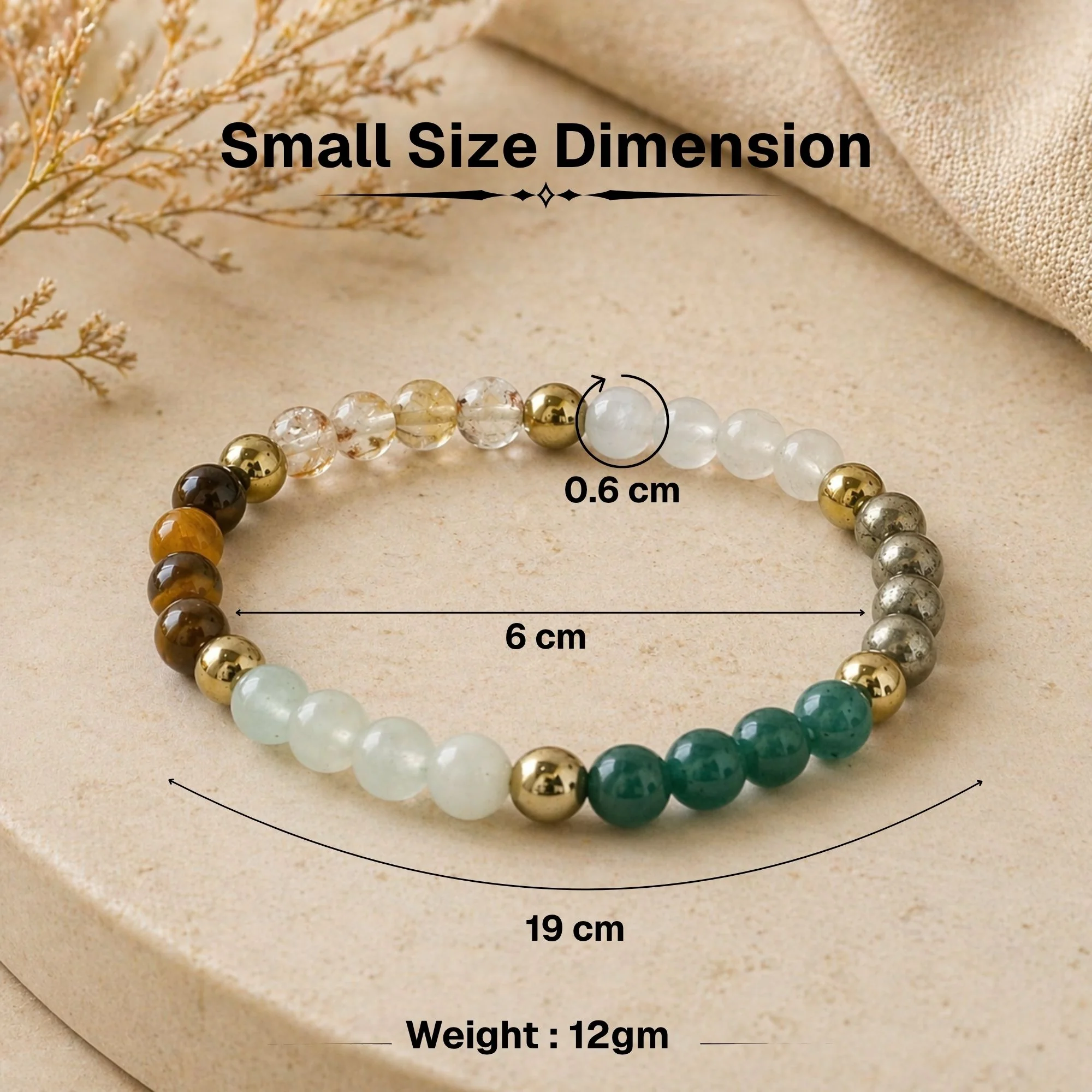 Dhanlabh Band with Pyrite, Tiger Eye, Citrine, Aventurine, Sphatik & Jade Beads - Image 4