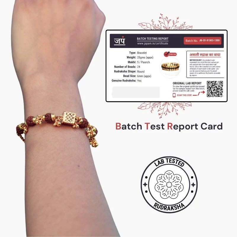 Gold Plated Cubio Rudraksha Bracelet For Women - Image 4