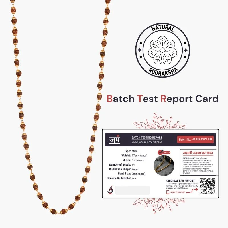 Gold Plated Eternal Grace Rudraksha Mala - Image 3