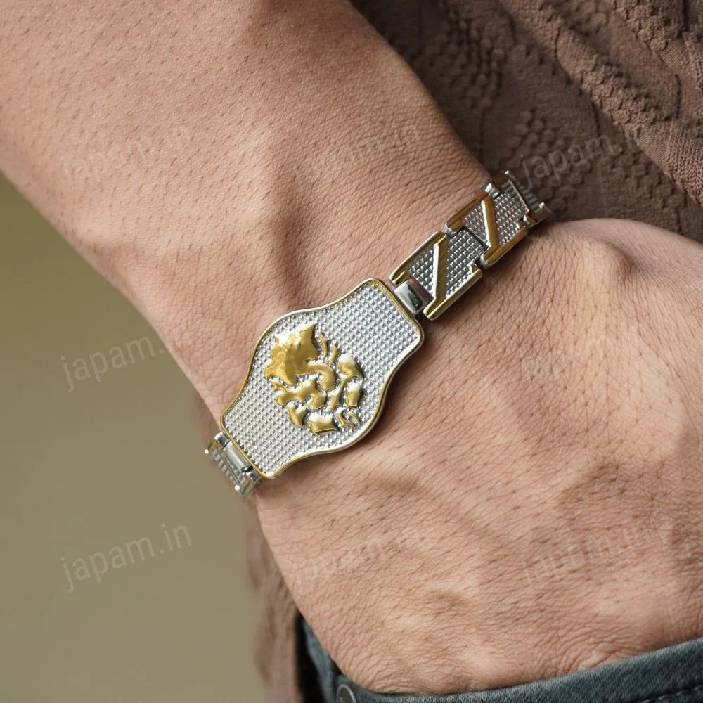 Gold Plated Ganesh Ji Duotone Bracelet - Image 2