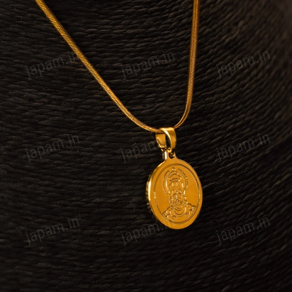 Gold Plated Hanuman Ji Coin Necklace For Women - Image 2