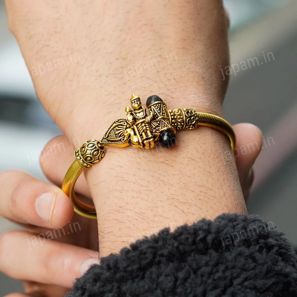 Gold Plated Karungali Murugan Kada - Image 4