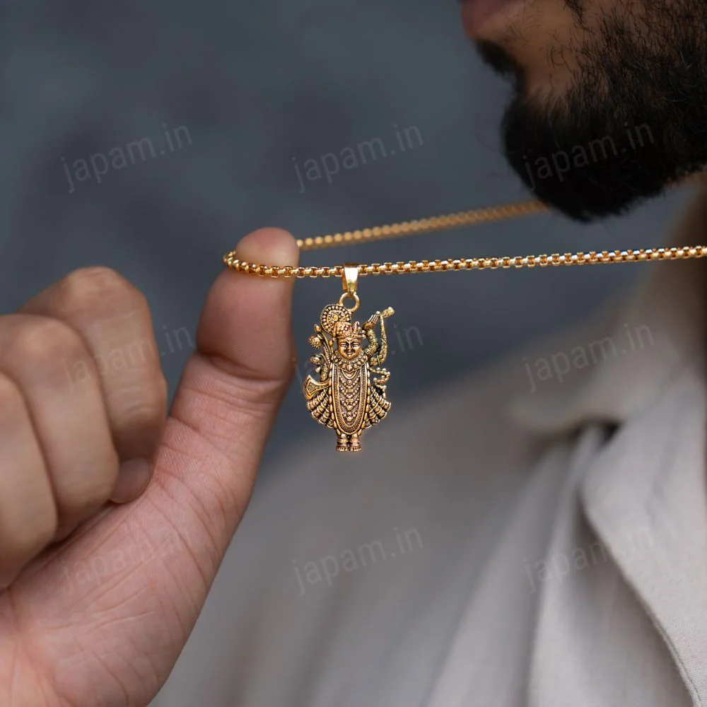 Gold Plated Nathdwara Krishna Ji Necklace - Image 2
