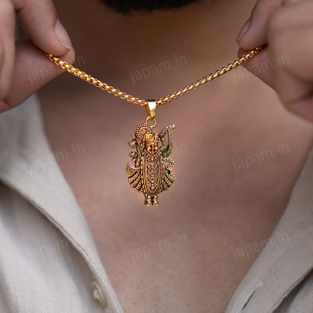 Gold Plated Nathdwara Krishna Ji Necklace - Image 3