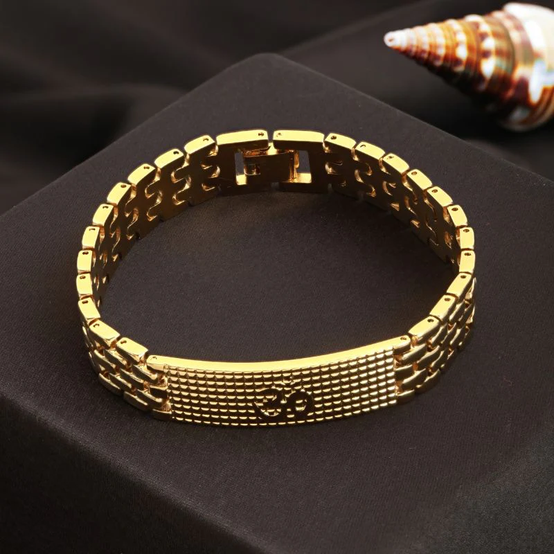 Gold Plated Sacred Grid Om Bracelet - Image 4