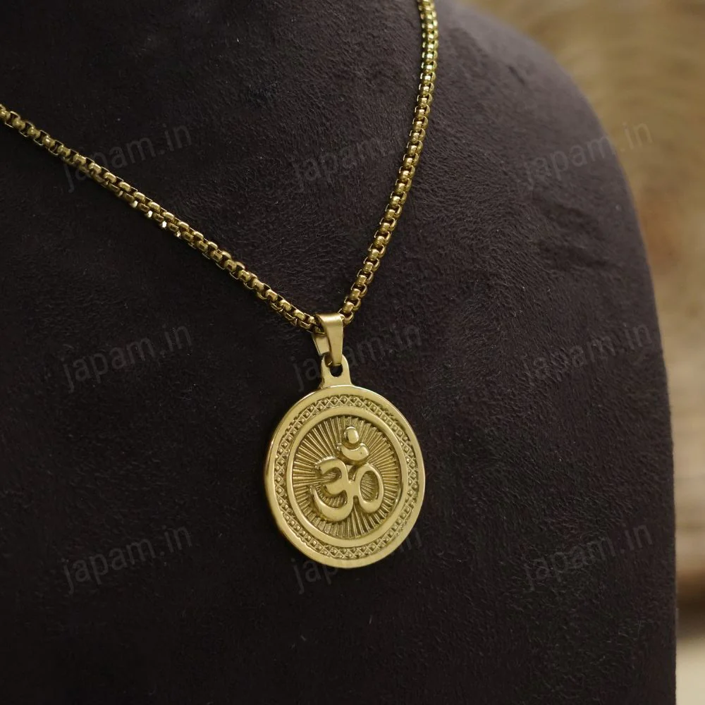 Gold Plated Om Necklace & Bracelet Duo - Image 3