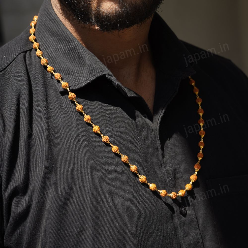 Gold Plated Shivoham Rudraksha Mala - Image 2