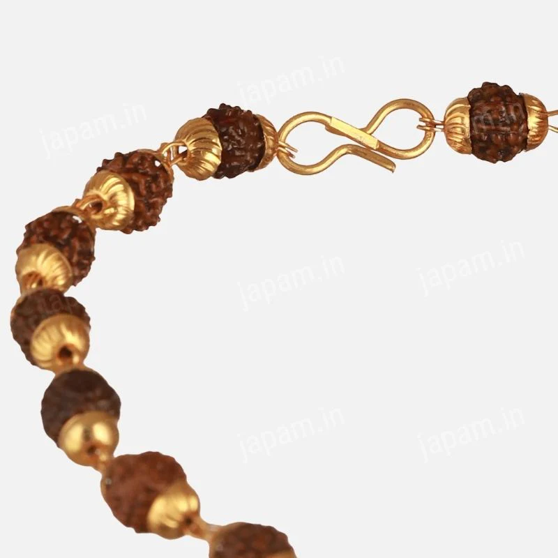 Gold Plated Shree Om Rudraksha Mala - Image 6