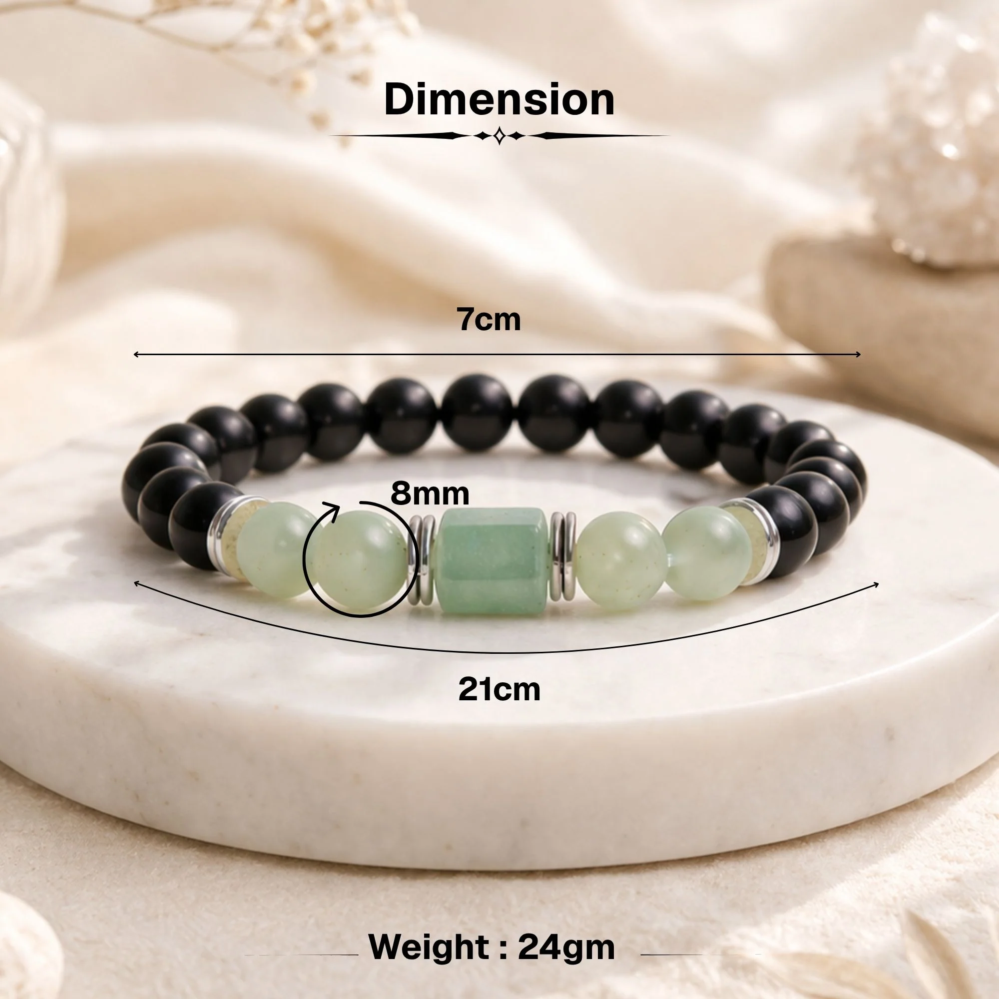 Green Aventurine Zodiac Band – Gemini (मिथुन राशि) - Image 4