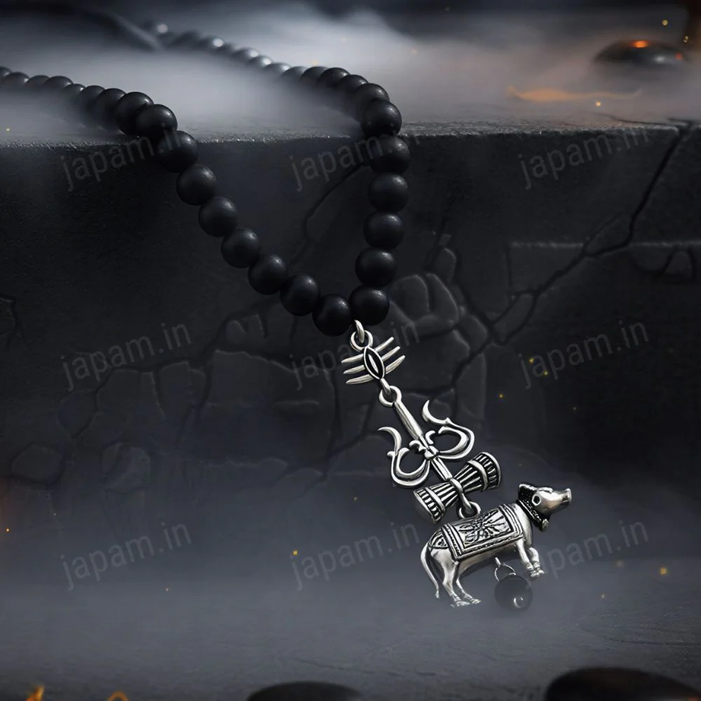 Karungali Mala with Trishool Nandi Pendant - Image 5