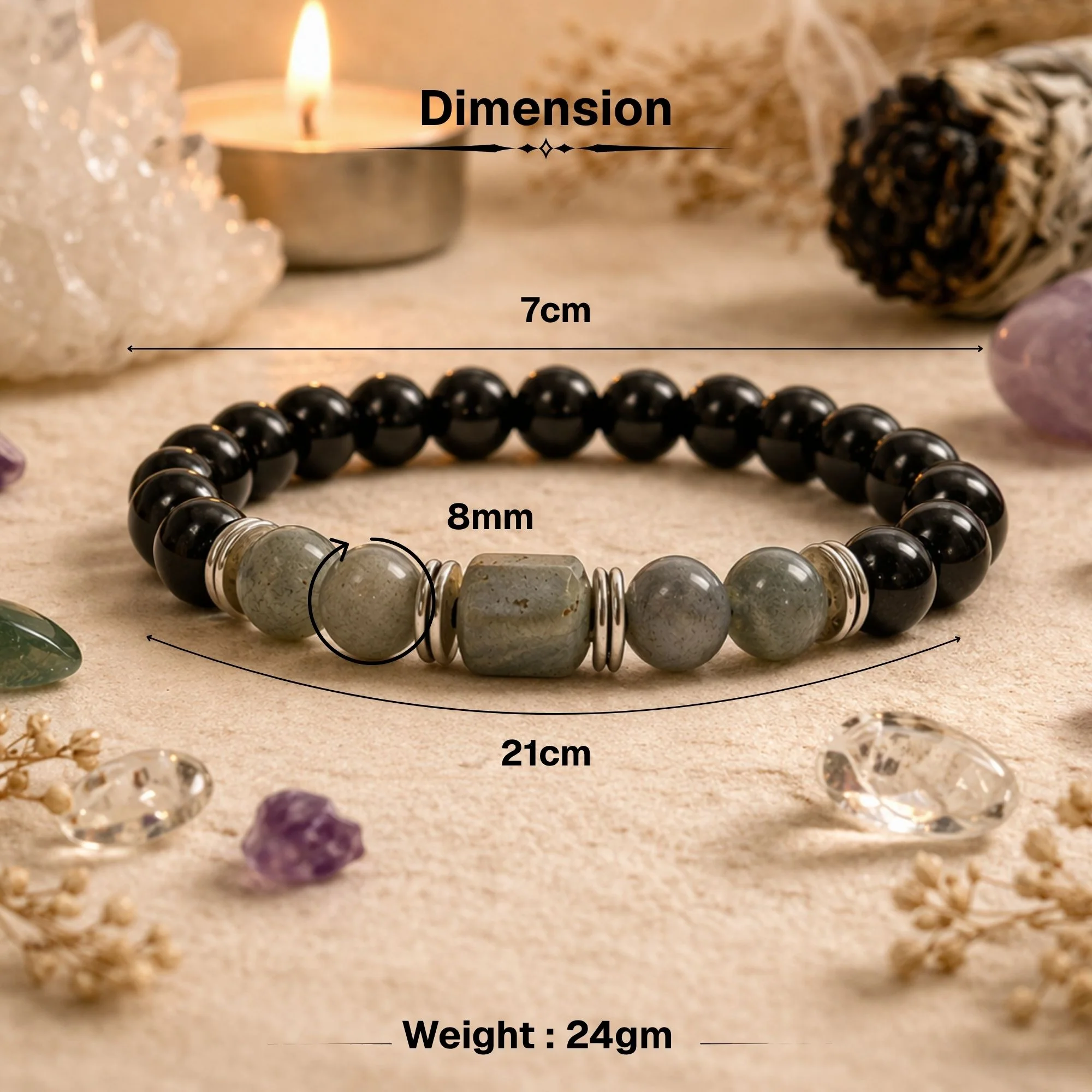 Labradorite Zodiac Band – Capricorn (मकर राशि) - Image 4