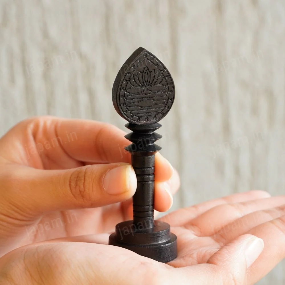 Lord Murugan's Karungali Vel with Stand - Natural Ebony Wood - Image 2