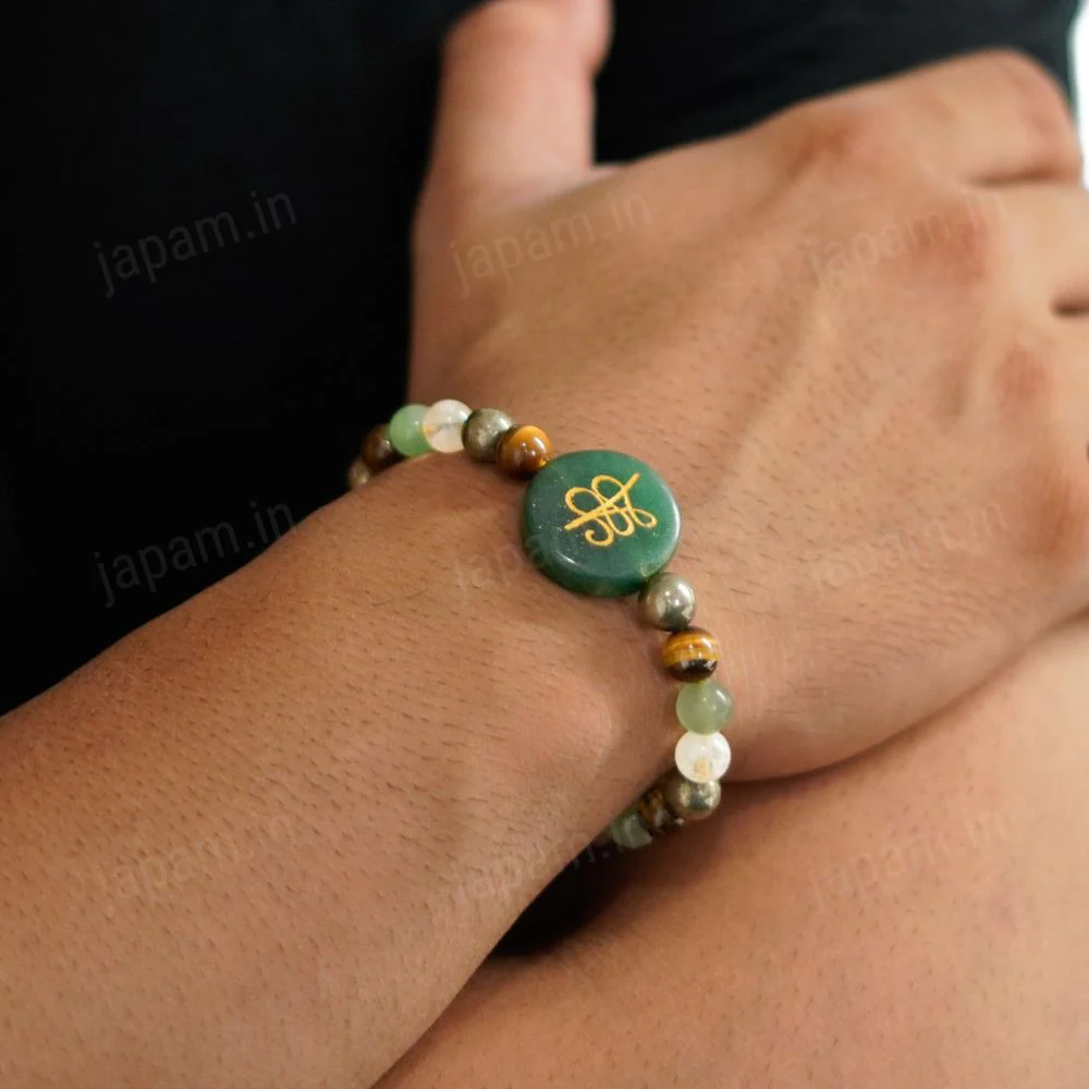 Money Magnet Fusion Bracelet with Zibu Stone - Pyrite, Tiger Eye, Citrine & Aventurine Beads - Image 2