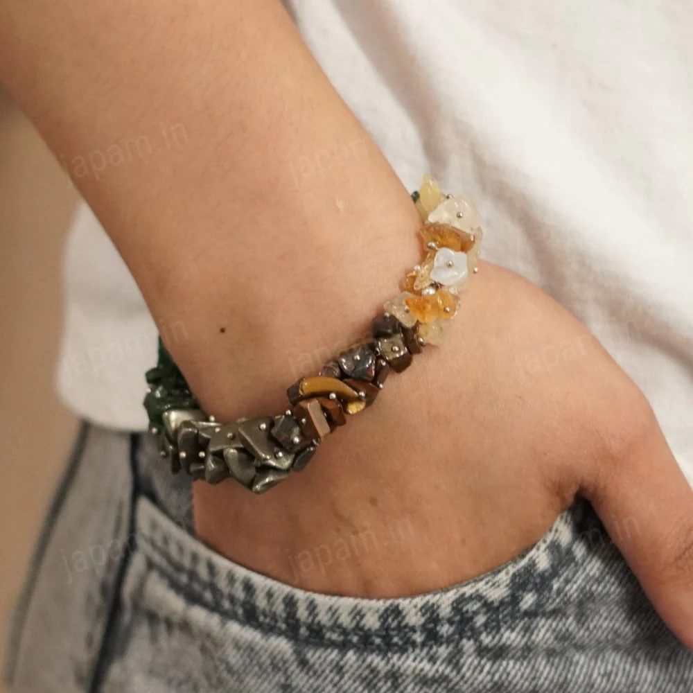 Money Magnet Splash Bracelet with Pyrite, Tiger Eye, Citrine & Aventurine Beads - Image 2