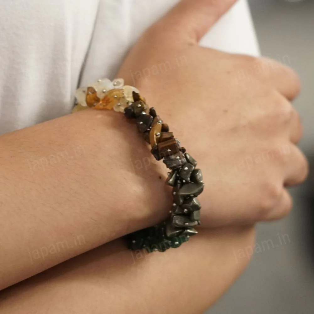 Money Magnet Splash Bracelet with Pyrite, Tiger Eye, Citrine & Aventurine Beads - Image 3