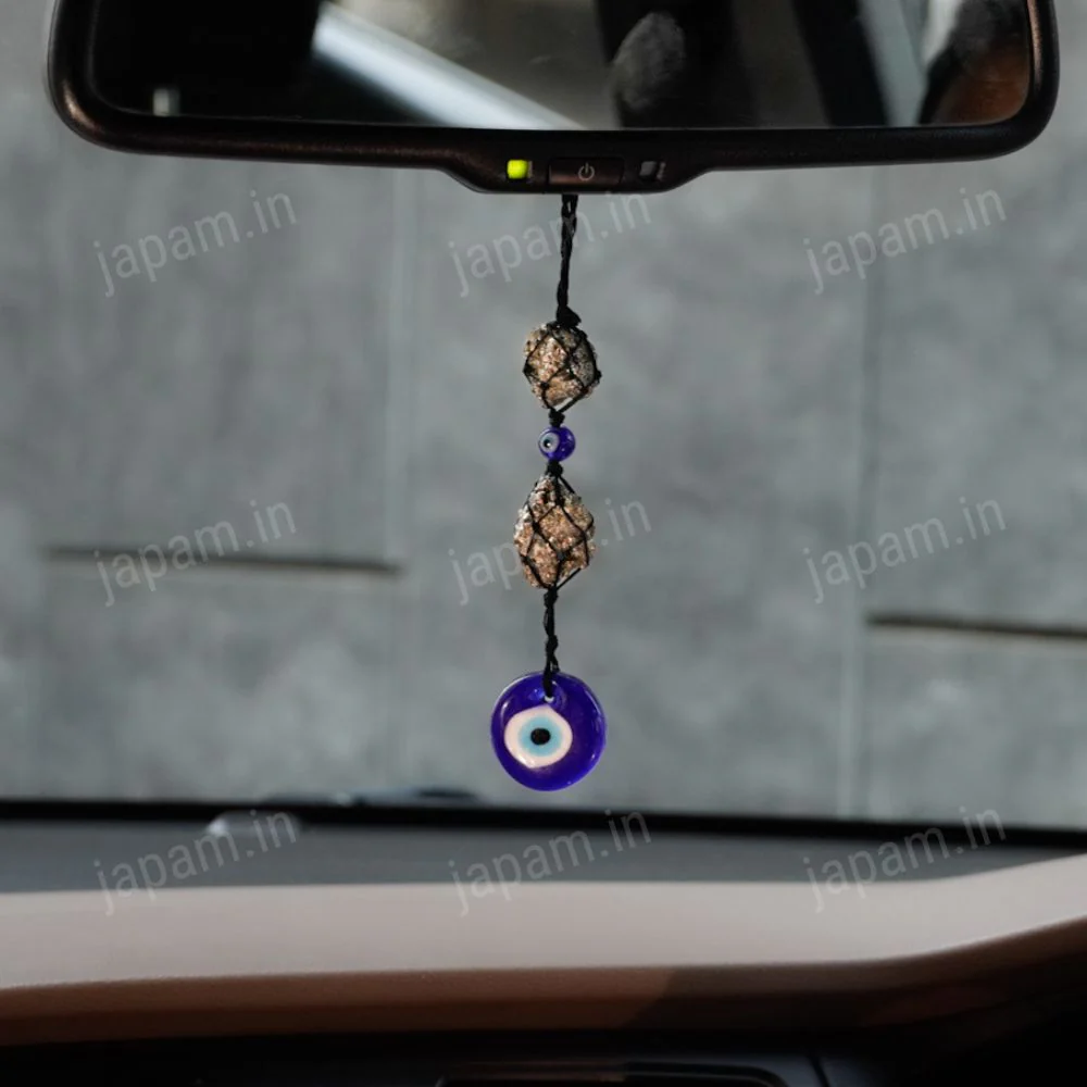 Nazar Rakshak Hanging Charm with Evil Eye and Pyrite stone - Image 2
