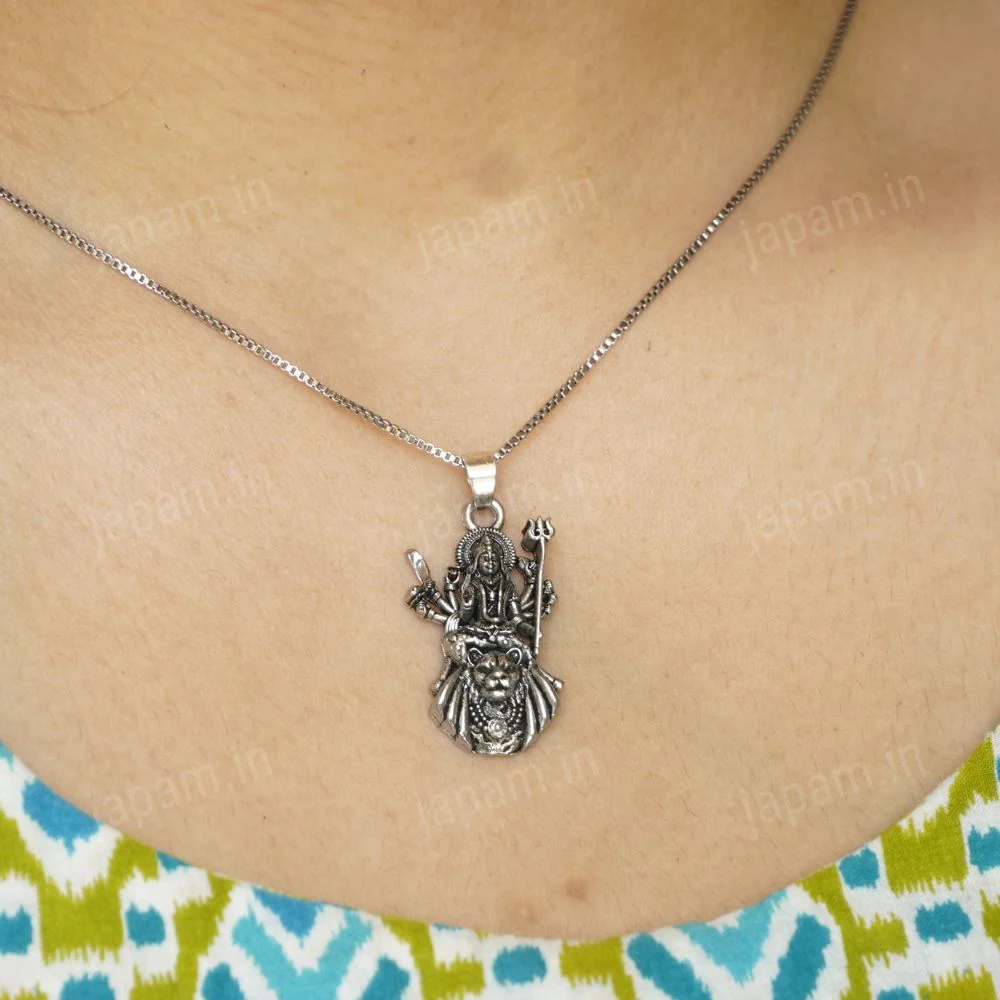 Oxi Silver Maa Durgeshwari Necklace - Image 3