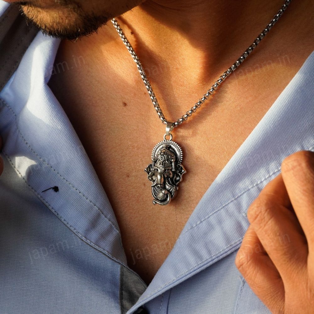 Oxi-Silver Plated Ganesh Anand Necklace - Image 2