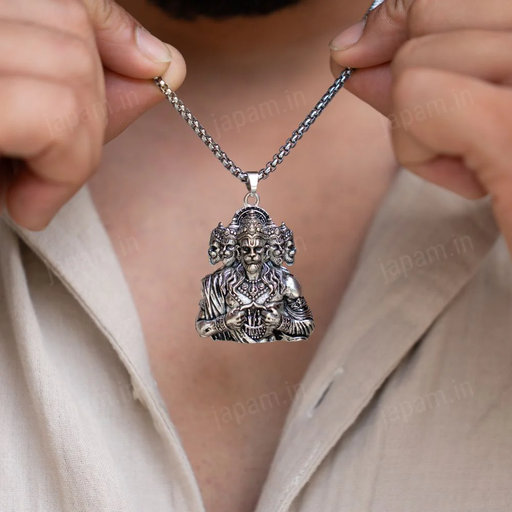 Oxi-Silver Plated Panchroop Hanuman Ji Necklace - Image 2