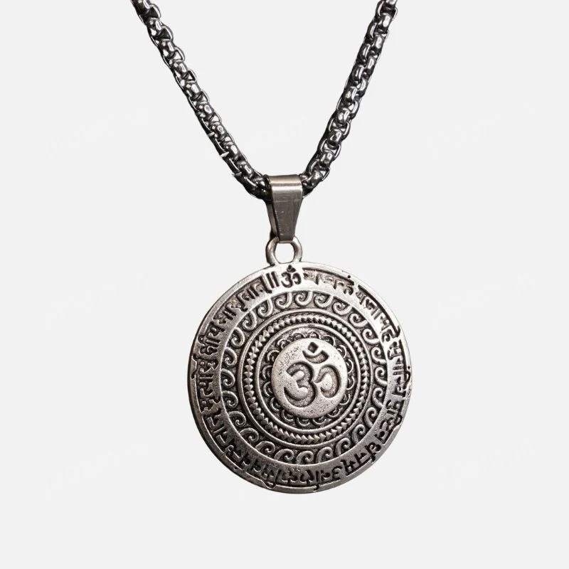 Silver Plated Maha Mrityunjaya Mantra Necklace - Image 5
