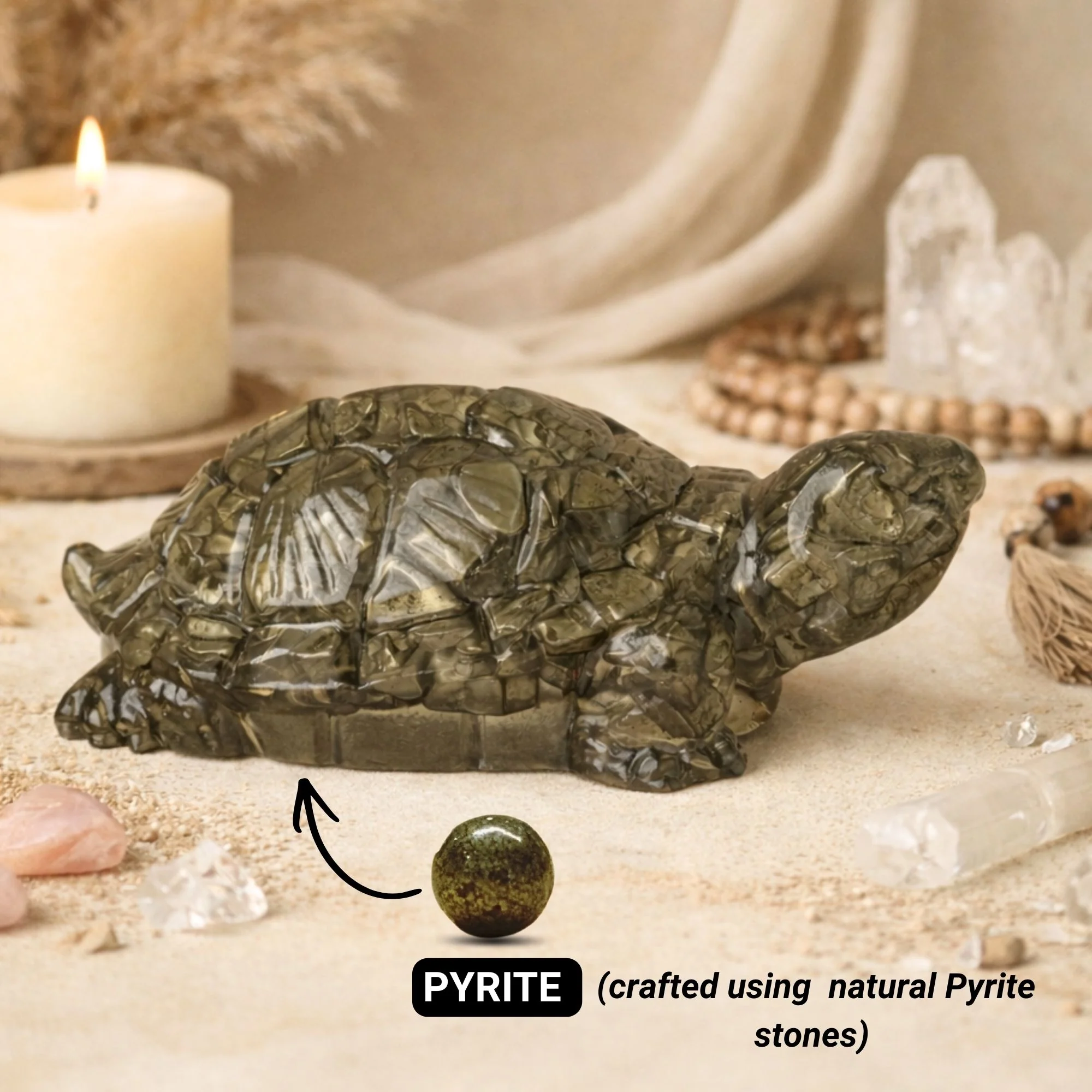 Pyrite Prosperity Tortoise (Kachhua) - Image 2