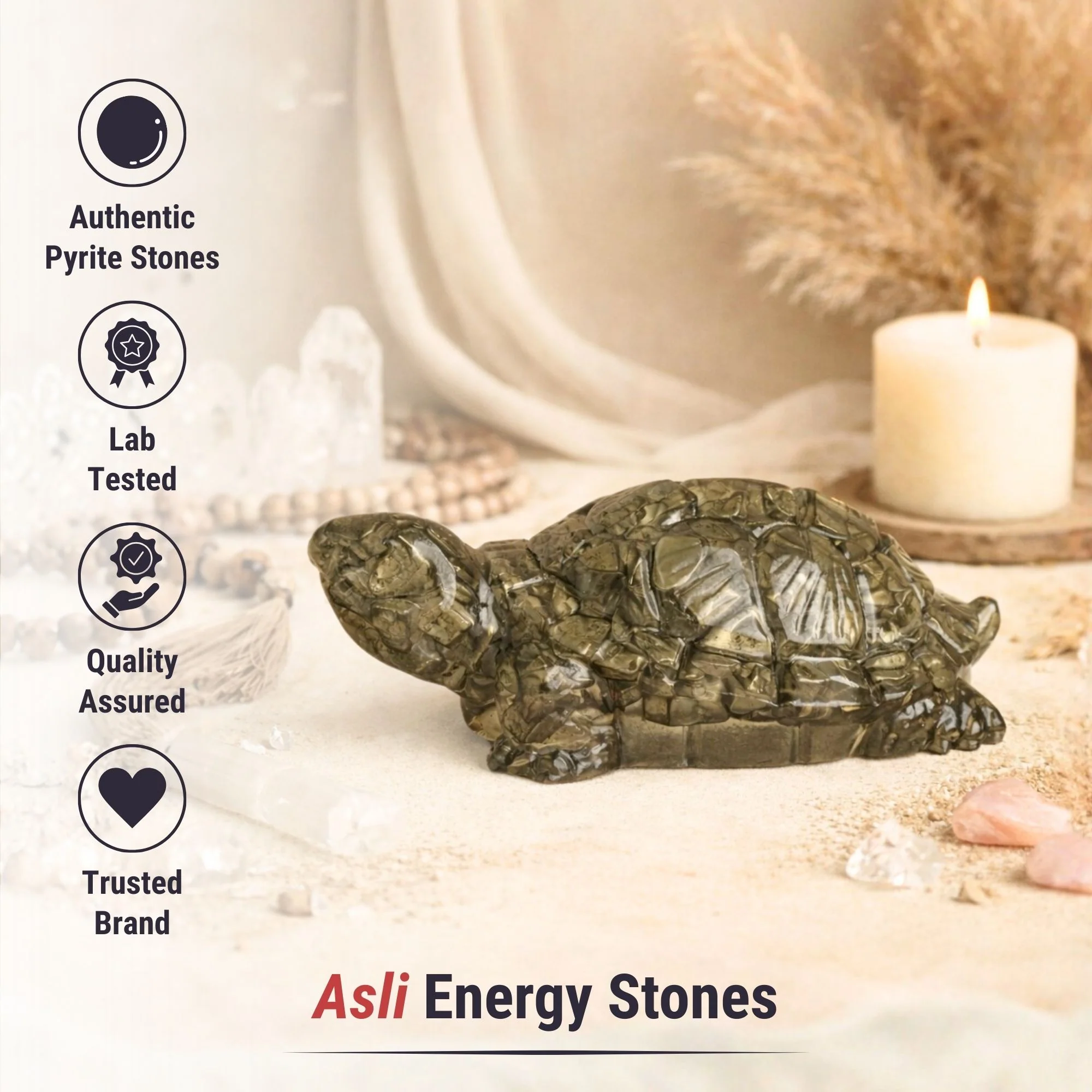 Pyrite Prosperity Tortoise (Kachhua) - Image 3
