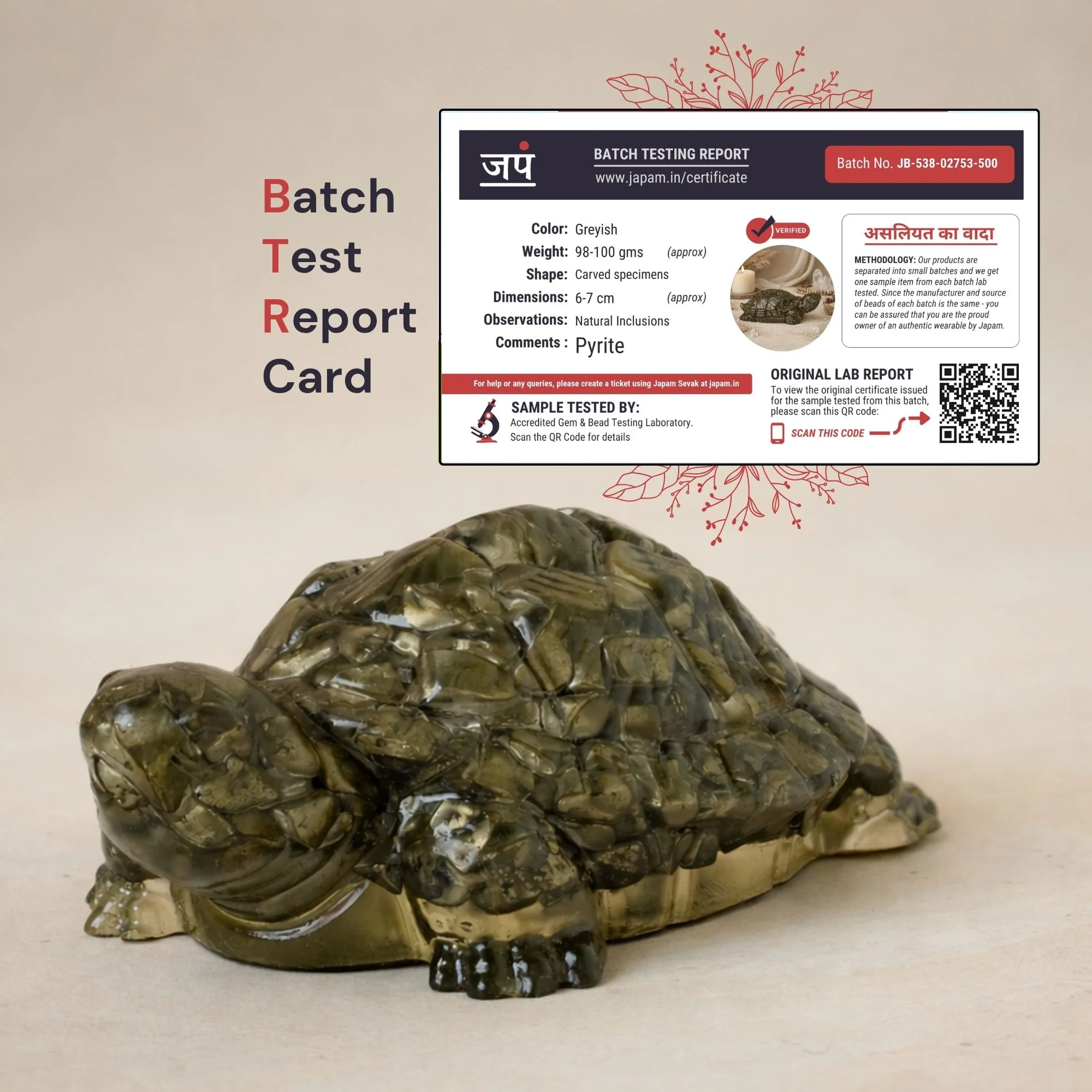 Pyrite Prosperity Tortoise (Kachhua) - Image 4