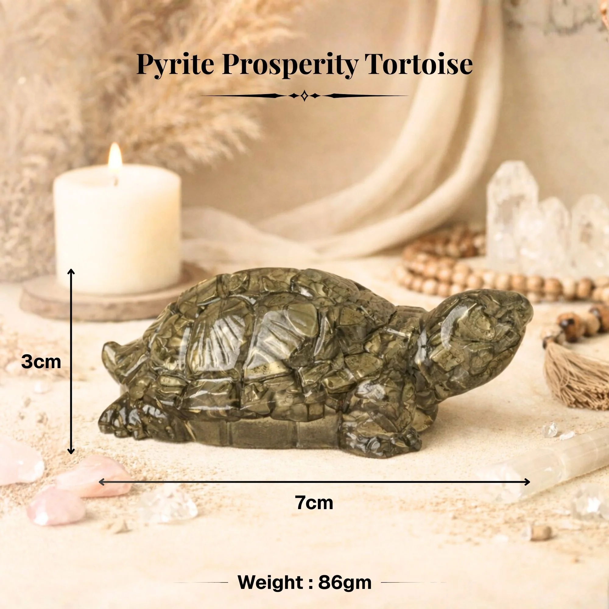 Pyrite Prosperity Tortoise (Kachhua) - Image 5
