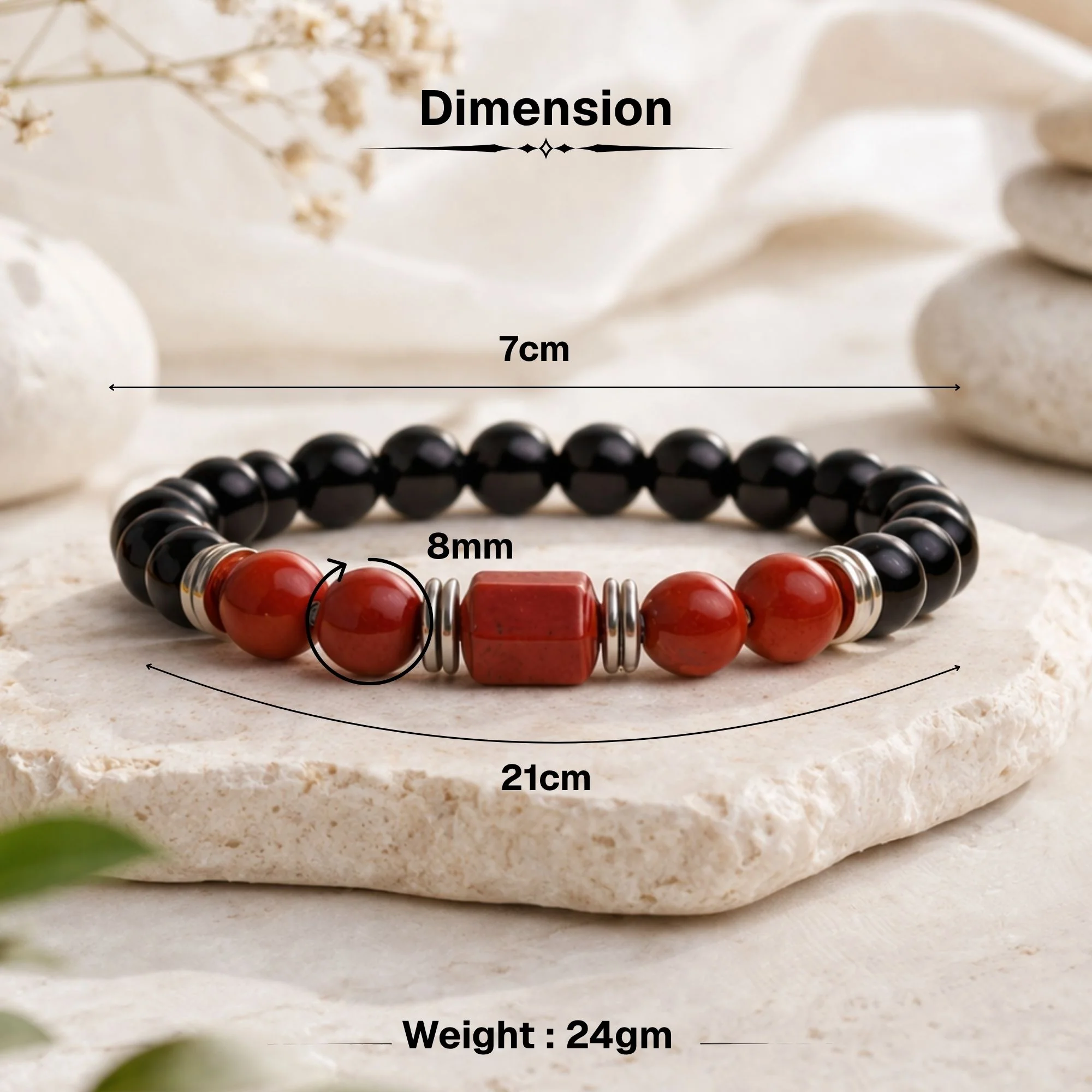 Red Jasper Zodiac Band – Aries (मेष राशि) - Image 4
