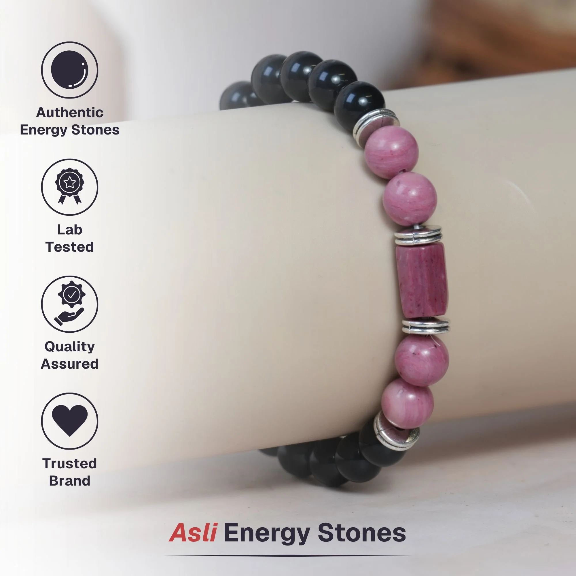 Rhodonite Zodiac Band – Libra (तुला राशि) - Image 5