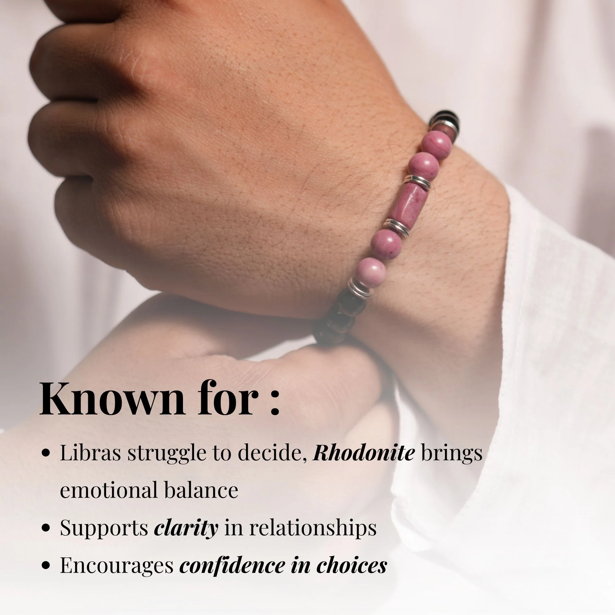 Rhodonite Zodiac Band – Libra (तुला राशि) - Image 7