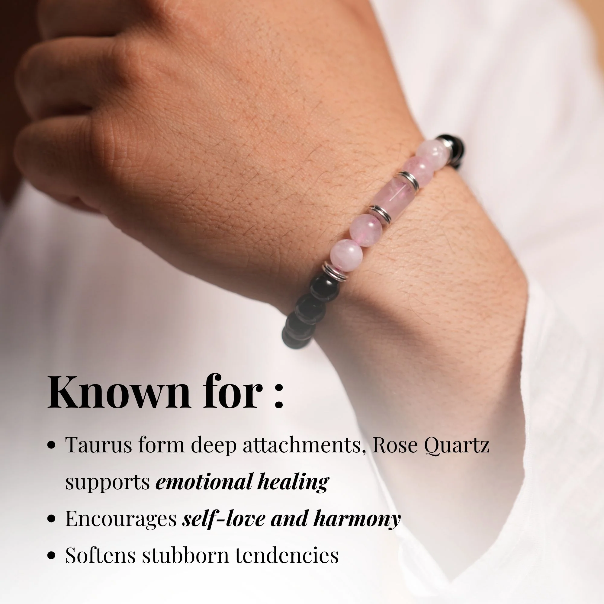 Rose Quartz Zodiac Band – Tauras (वृषभ राशि) - Image 7