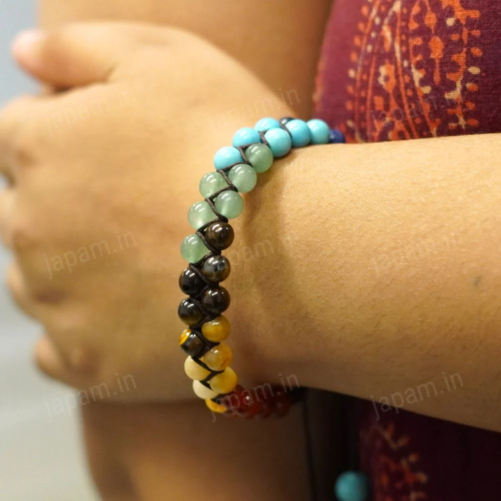 Seven Chakra Double Tie-Up Bracelet - Image 2