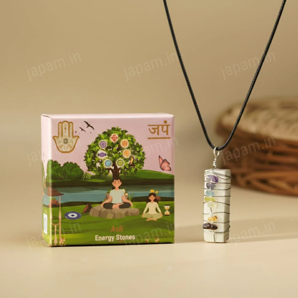 Seven Chakra Selenite Energy Pendant - Image 3