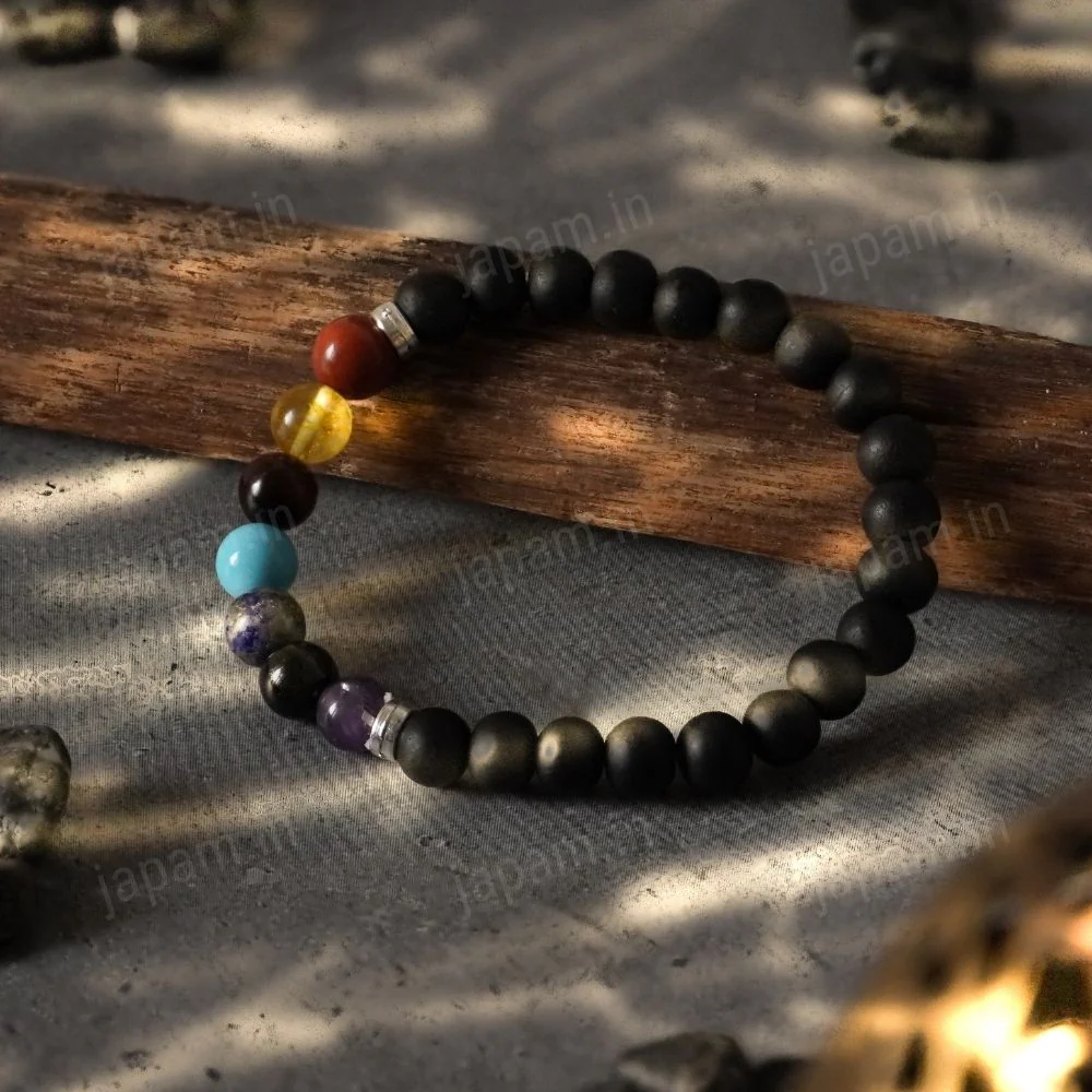 Karungali x Seven Chakra Band - Natural Ebony Wood - Image 2