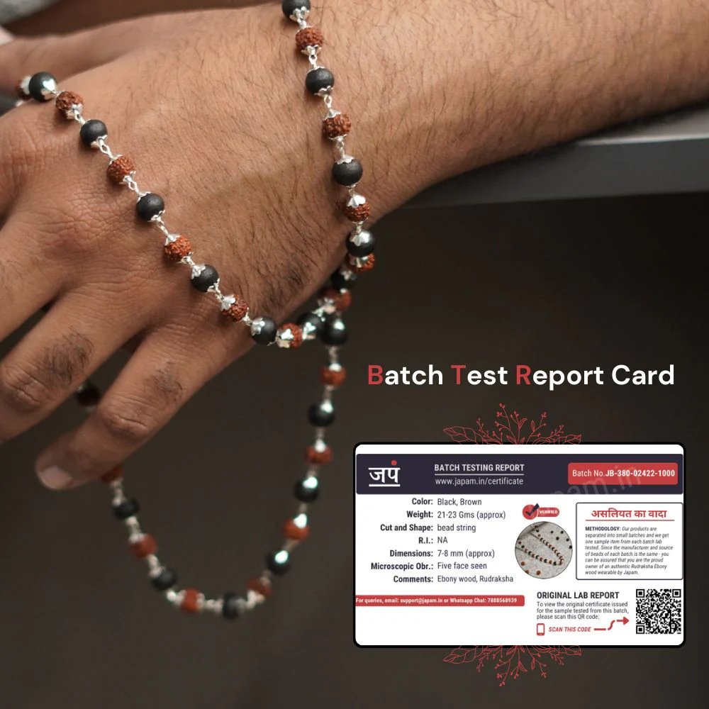 Silver Plated Divya Rudraksha Karungali Mala - Image 3