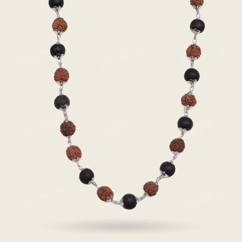Silver Plated Divya Rudraksha Karungali Mala - Image 4