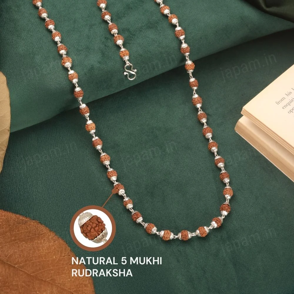 Silver Plated Elegant Rudraksha Mala - Image 2