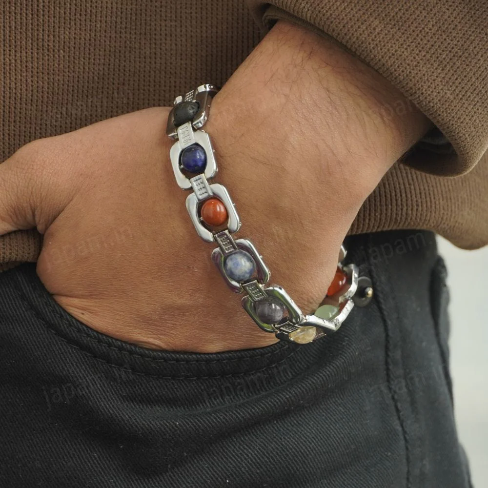 Silver Plated Essential 7 Chakra Bracelet - Image 2